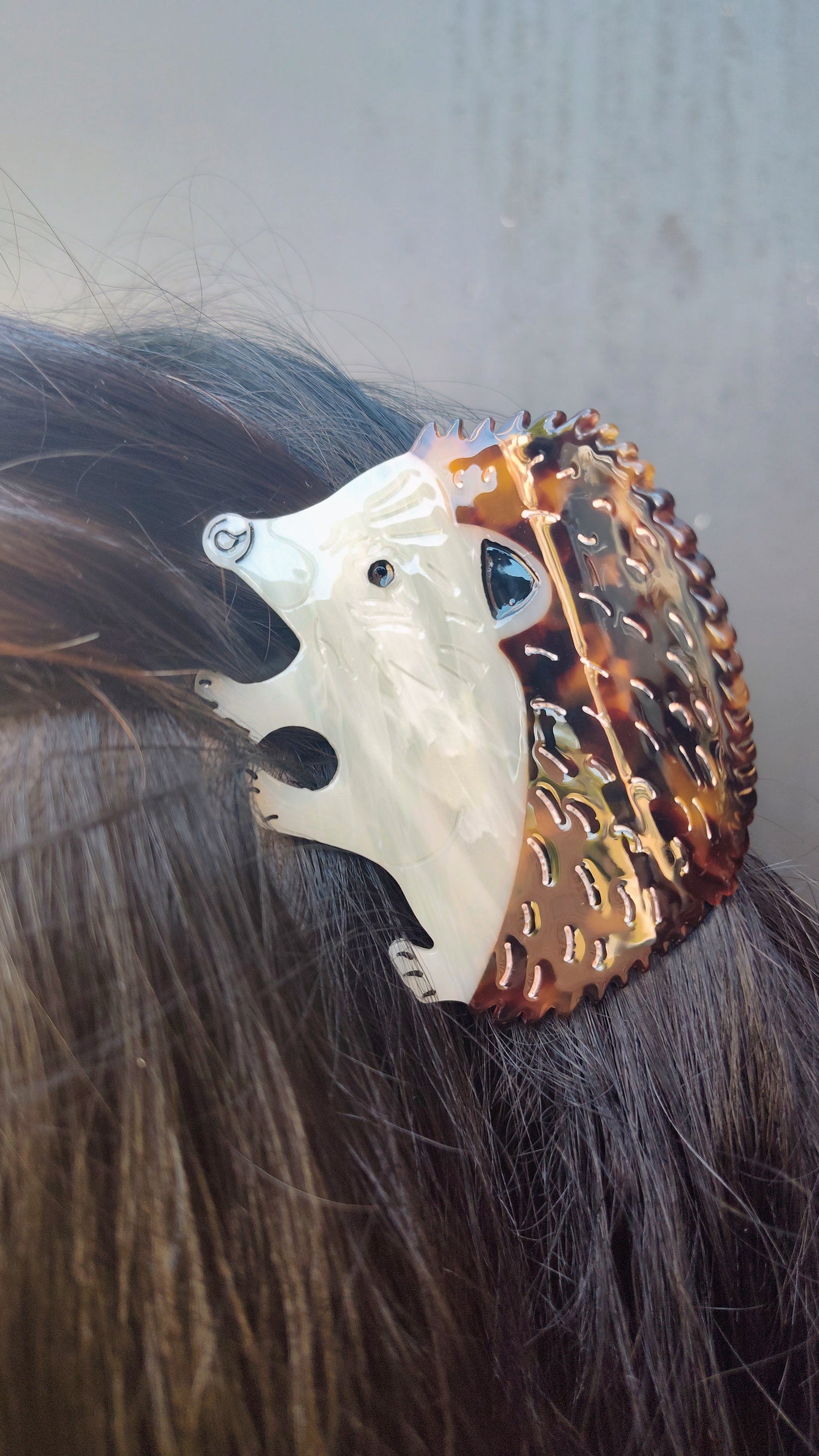 Unique porcupine hairclips glow in the dark