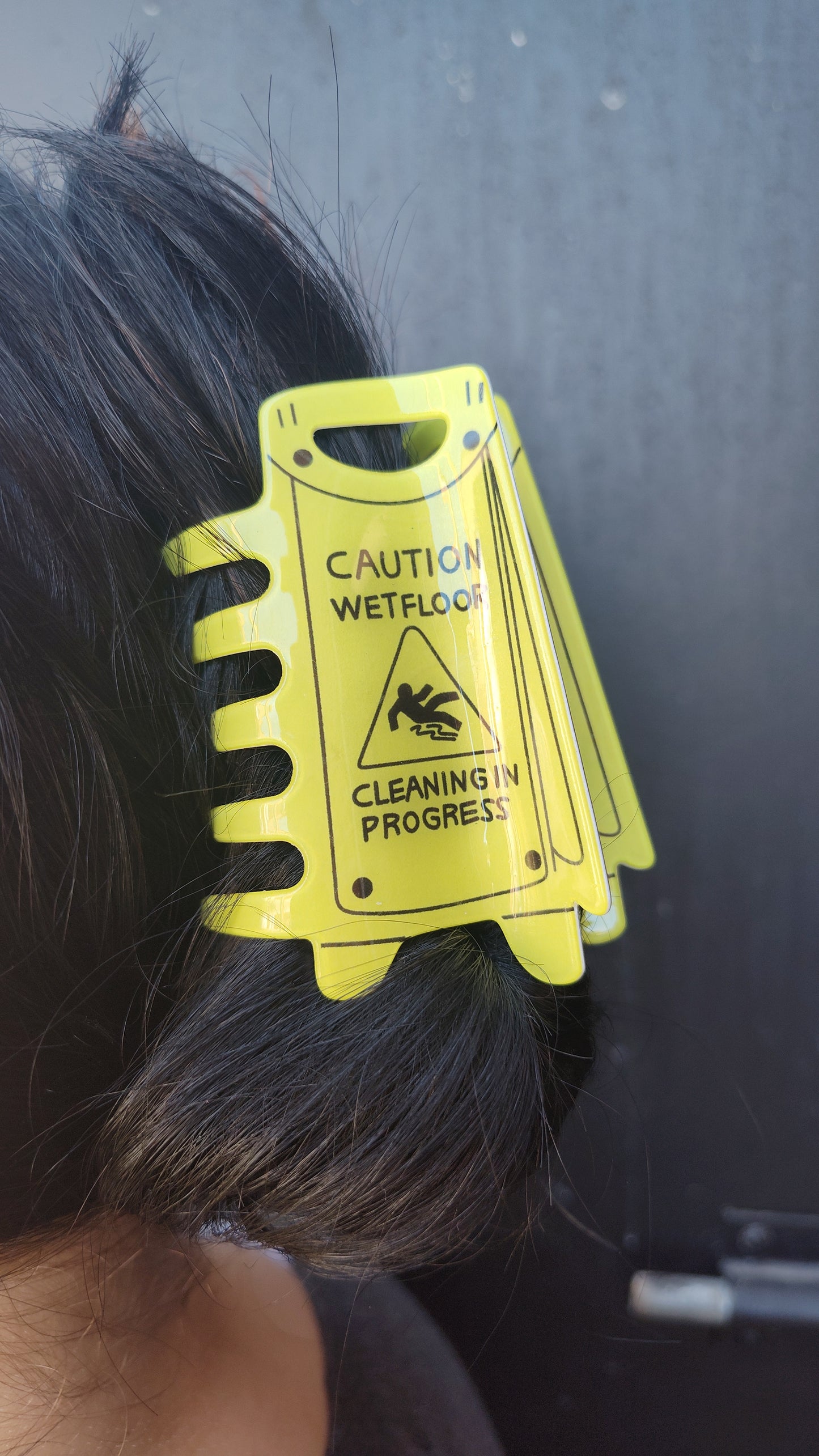 Unique caution wet floor hairclips