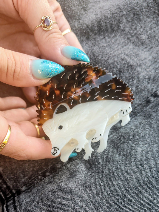 Unique porcupine hairclips glow in the dark