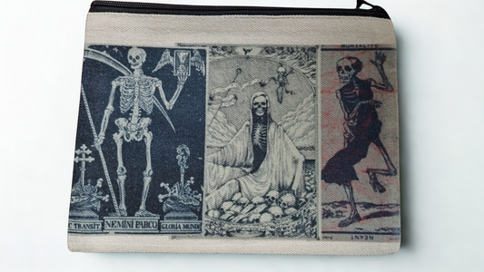 Tarot inspired make up bag, Horror themed bag, Makeup bag, Halloween themed stash bag
