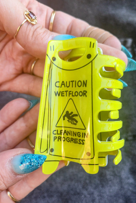 Unique caution wet floor hairclips