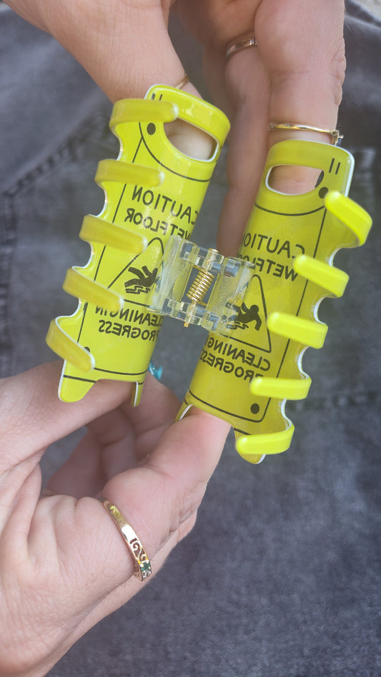 Unique caution wet floor hairclips